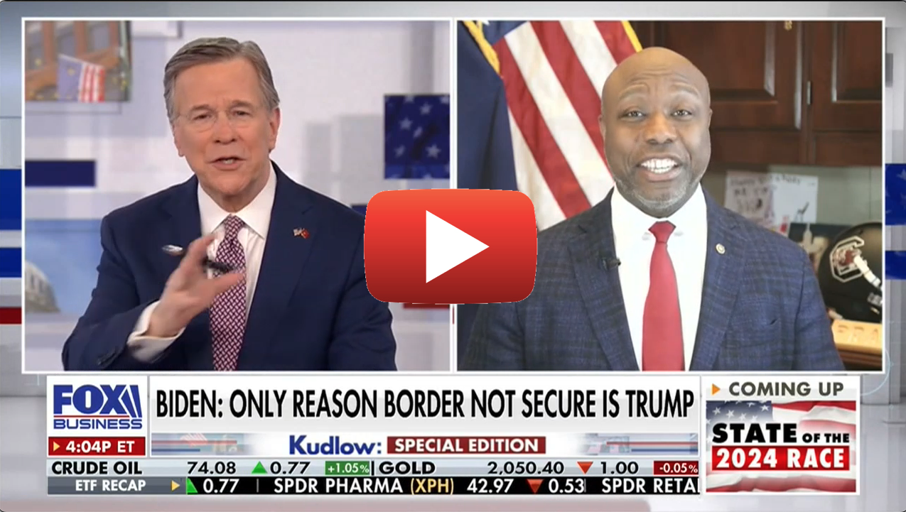 ICYMI: Sen. Scott Joins Kudlow, Urges President Biden to End His Open ...